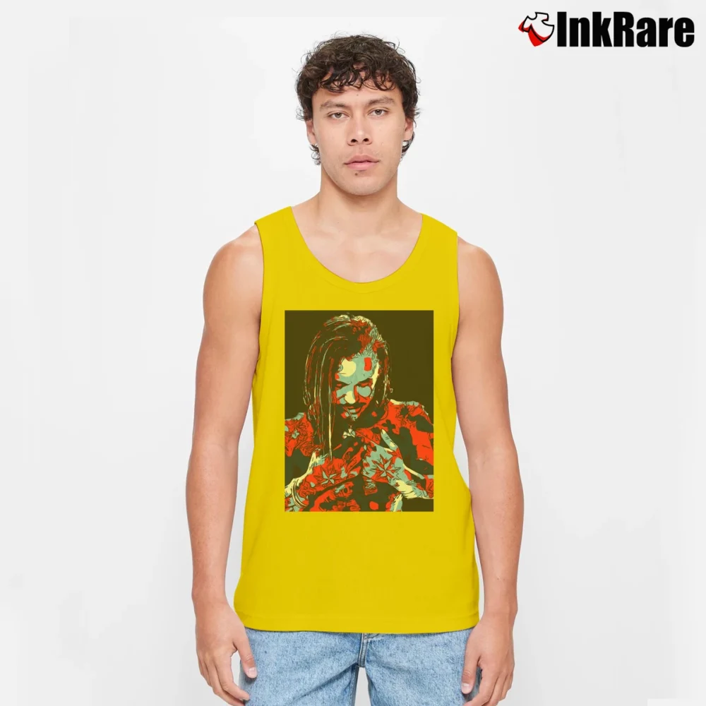 Men’s Mickey Rourke Classic Graphic Tank Top in yellow | Breathable, Active-Friendly Design