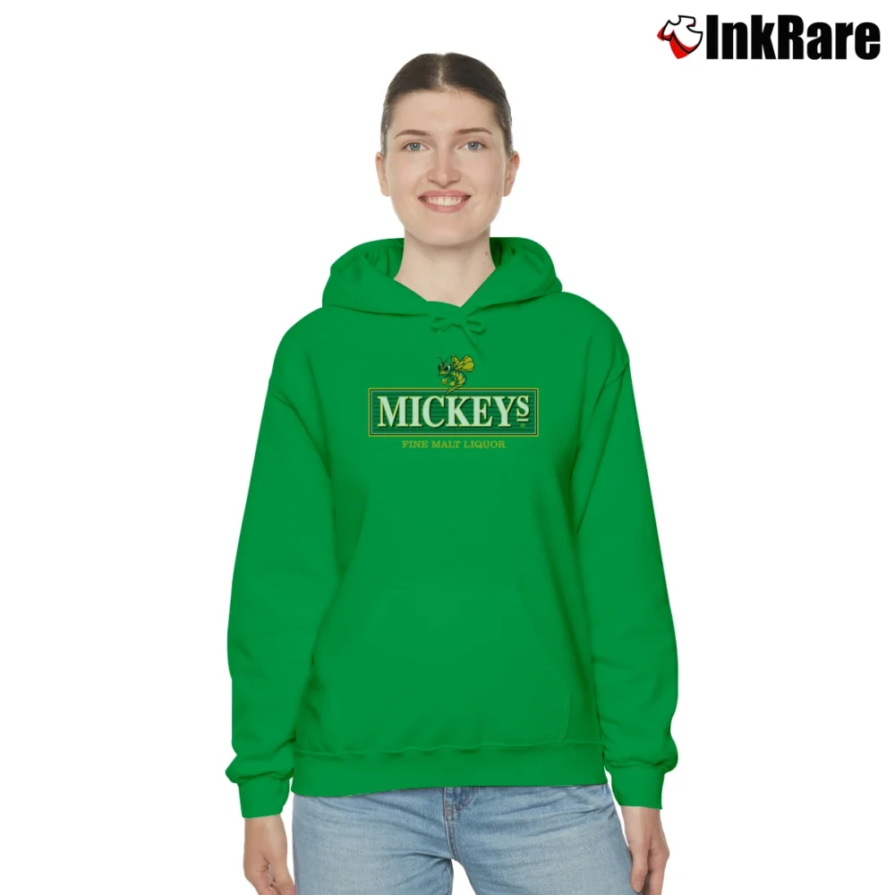 Women’s Mickey's Fine Malt Liquor Funny Cozy Hoodie in irish green | Warm, Structured, Stylish