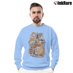 Men’s Mickey's Not So Scary Halloween Party Crewneck Sweatshirt in light blue | Cozy Fabric, Clean Style