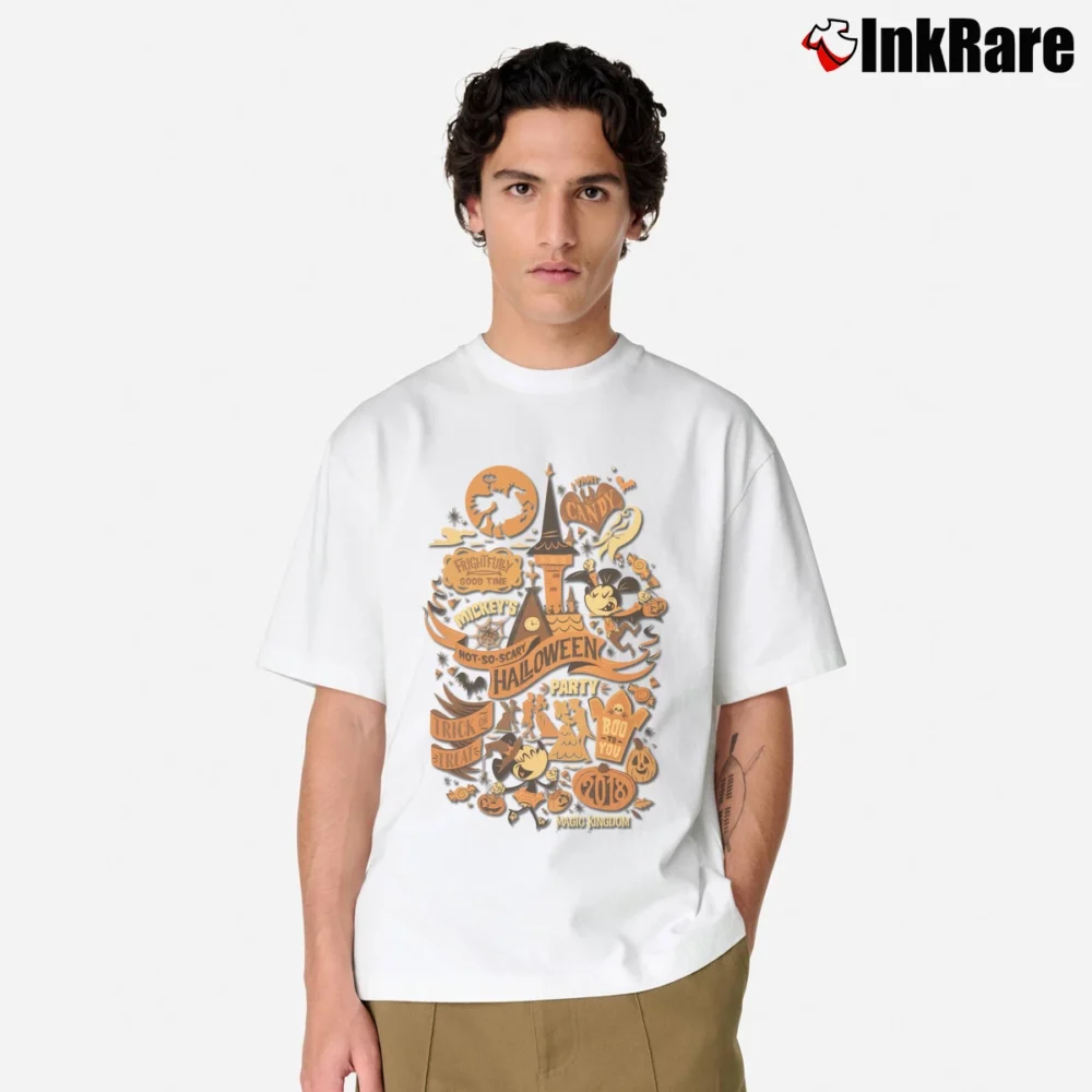 Men’s Mickey's Not So Scary Halloween Party Classic T-Shirt in white | Soft, Breathable Everyday Wear