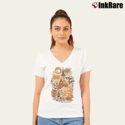 Women’s Mickey's Not So Scary Halloween Party V-Neck Tee in white | Chic Neckline, Soft Texture