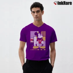 Men’s Mickey Shape Up Graphic V-Neck Tee in purple | Sharp, Breathable, Everyday Staple