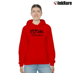 Women’s Mickey Social Disneying Disneyland Family Graphic Cozy Hoodie in red | Warm, Structured, Stylish