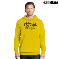 Men’s Mickey Social Disneying Disneyland Family Graphic Pullover Hoodie in yellow | Cozy, Durable, Modern Fit