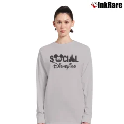 Women’s Mickey Social Disneying Disneyland Family Graphic Long-Sleeve Top in sport grey | Sleek, Versatile, All-Season