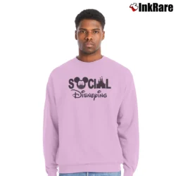 Men’s Mickey Social Disneying Disneyland Family Graphic Crewneck Sweatshirt in light pink | Cozy Fabric, Clean Style