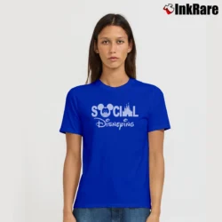 Women’s Mickey Social Disneying Disneyland Family Graphic Signature T-Shirt in royal blue | Soft, Flattering Fit