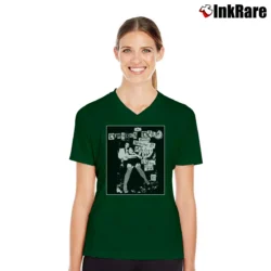 Women’s Middle East Flyer V-Neck Tee in forest green | Chic Neckline, Soft Texture