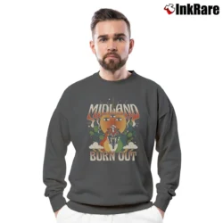 Men’s Midland Burn Out Moto Graphic Crewneck Sweatshirt in charcoal | Cozy Fabric, Clean Style
