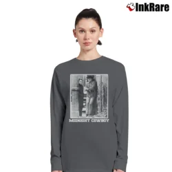 Women’s Midnight Cowboy Classic Movie Long-Sleeve Top in charcoal | Sleek, Versatile, All-Season