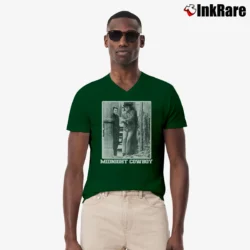 Men’s Midnight Cowboy Classic Movie V-Neck Tee in forest green | Sharp, Breathable, Everyday Staple