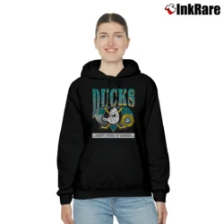 Women’s Mighty Ducks Mascot Logo 90s NHL Disney Cozy Hoodie in black | Warm, Structured, Stylish