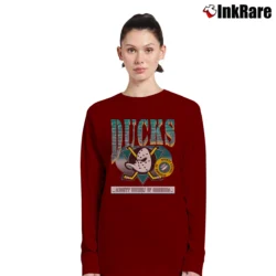 Women’s Mighty Ducks Mascot Logo 90s NHL Disney Long-Sleeve Top in maroon | Sleek, Versatile, All-Season