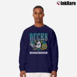 Men’s Mighty Ducks Mascot Logo 90s NHL Disney Long-Sleeve Shirt in navy | Sleek, Lightweight, Year-Round Wear
