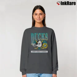 Women’s Mighty Ducks Mascot Logo 90s NHL Disney Relaxed Sweatshirt in charcoal | Soft, Laid-Back Vibe