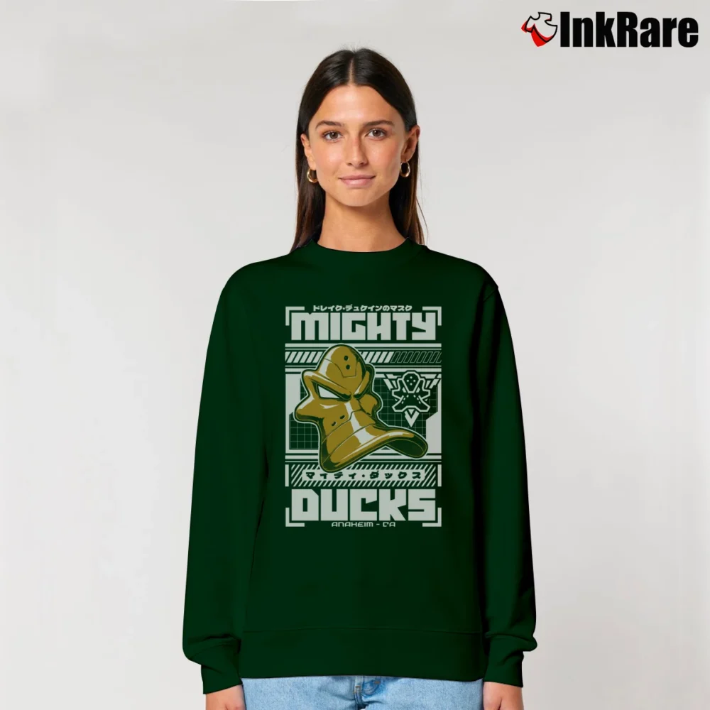 Women’s mighty ducks of anaheim for NHL and Retro Hockey Fans Relaxed Sweatshirt in forest green | Soft, Laid-Back Vibe
