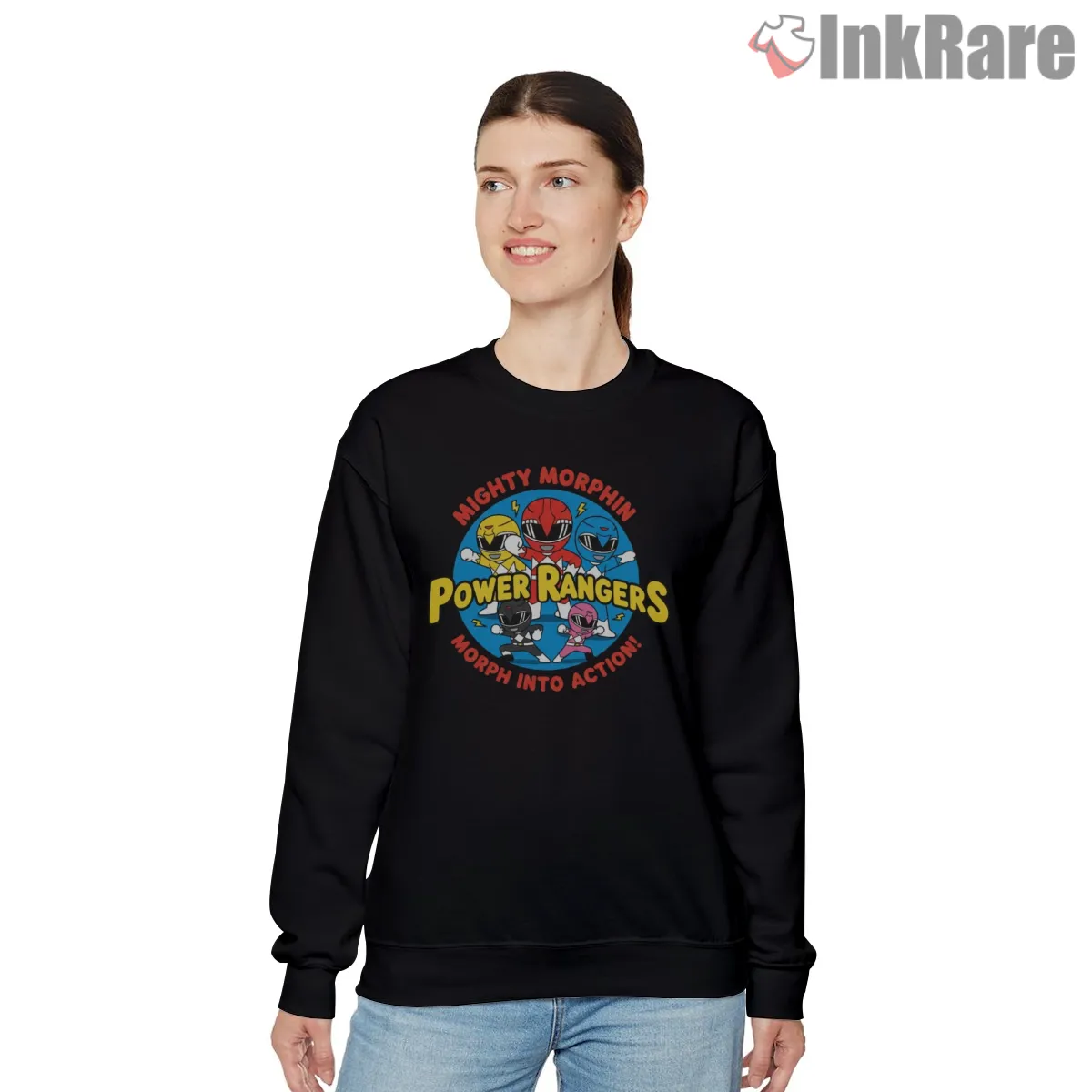 Mighty Morphin Rangers Cartoon Team Action Shirt Mighty Morphin Rangers Cartoon Team Action Shirt on graphic shirt for women graphic tee