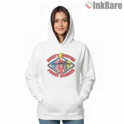 Mighty Morphin Rangers Diamond Team Emblem Shirt on white hoodie for women graphic tee