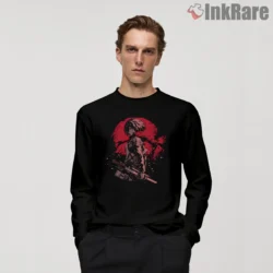 Mikasa Ackerman Crimson Battlefield Scout Shirt on black long sleeve shirt for men graphic tee