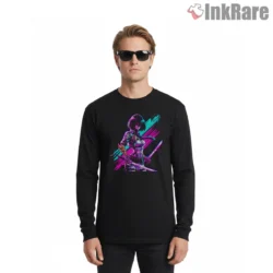 Mikasa Ackerman Cyber Blade Glow Shirt on black long sleeve shirt for men graphic tee