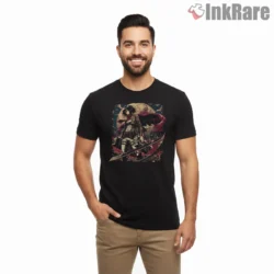 Mikasa Ackerman Desert Moon Wanderer Shirt on black short sleeve shirt for men graphic tee