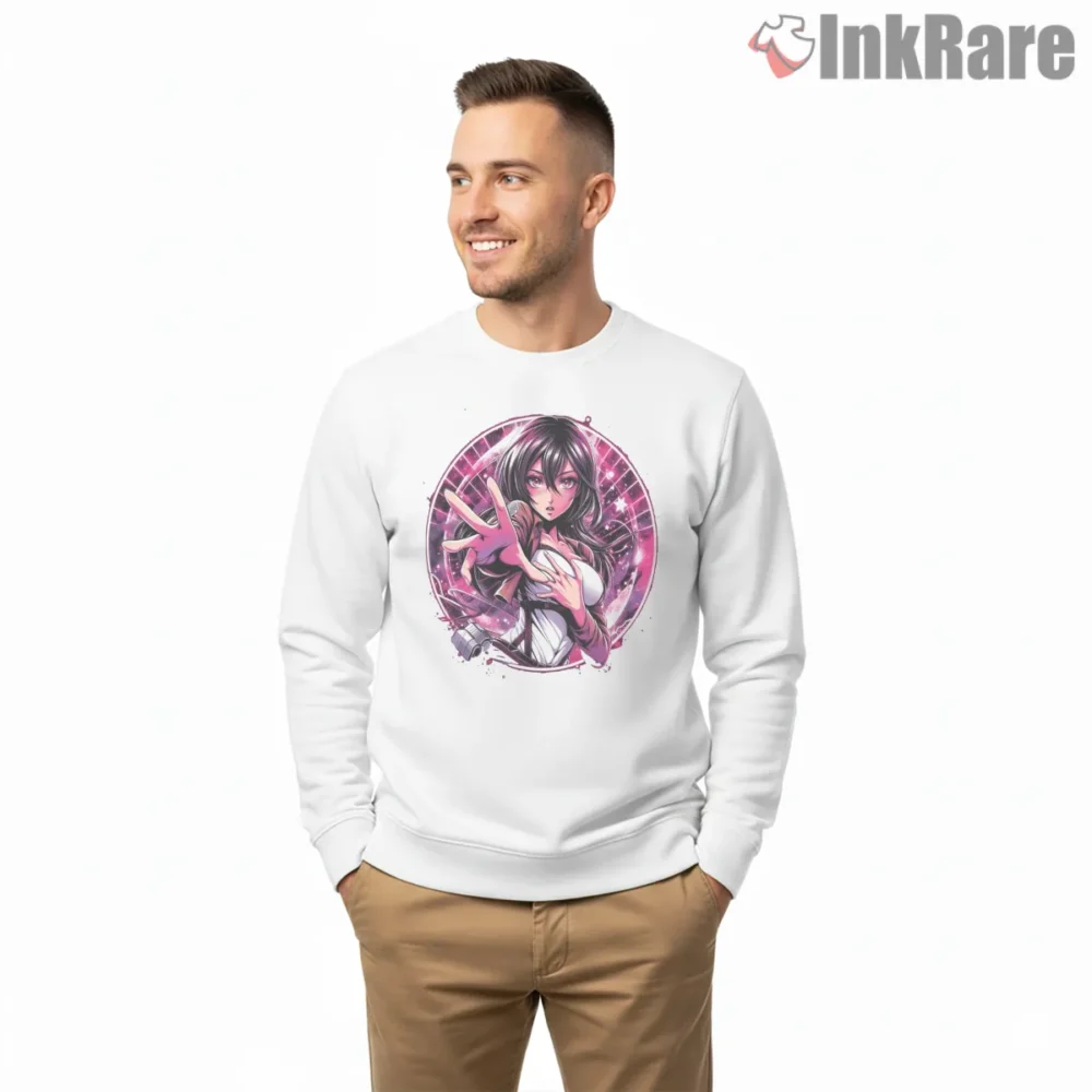 Mikasa Ackerman Neon Aura Anime Shirt on graphic shirt for men graphic tee