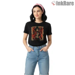 Mikasa Ackerman Red Jacket Freedom Warrior Shirt on black short sleeve shirt for women graphic tee