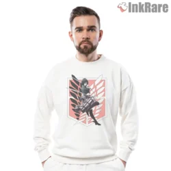 Mikasa Ackerman Wings Emblem Silhouette Shirt on graphic shirt for men graphic tee