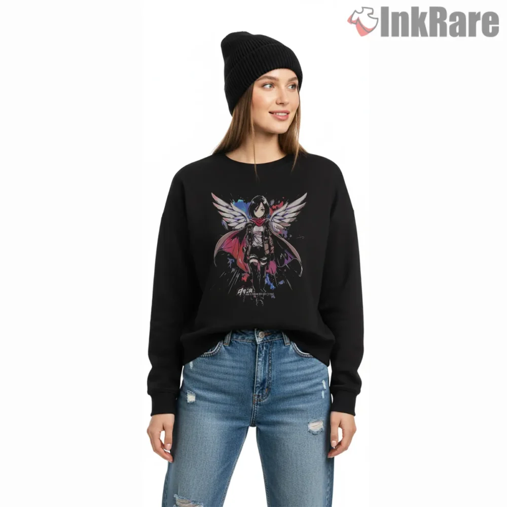 Mikasa Winged Guardian Anime Art Shirt on graphic shirt for women graphic tee