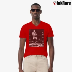 Men’s Mike Awesome ECW V-Neck Tee in red | Sharp, Breathable, Everyday Staple