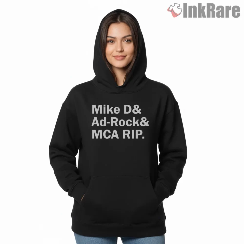 Mike D Ad Rock Mca Tribute Names Block Shirt on black hoodie for women graphic tee