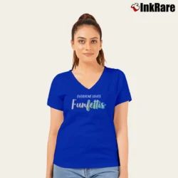 Women’s Mike Sorrentino Funfettis Graphic V-Neck Tee in royal blue | Chic Neckline, Soft Texture