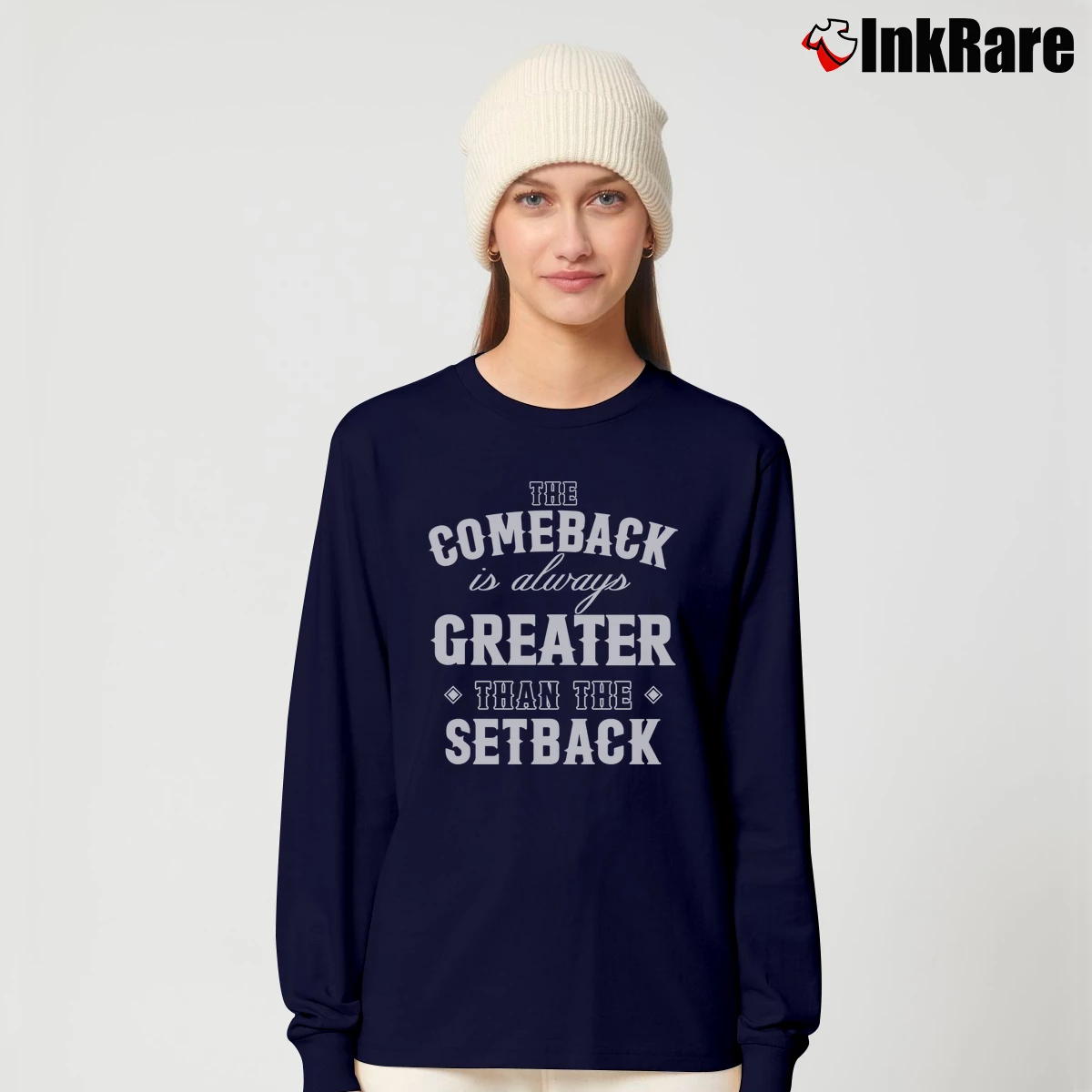 Women’s Mike Sorrentino The Comeback Graphic Long-Sleeve Top in navy | Sleek, Versatile, All-Season