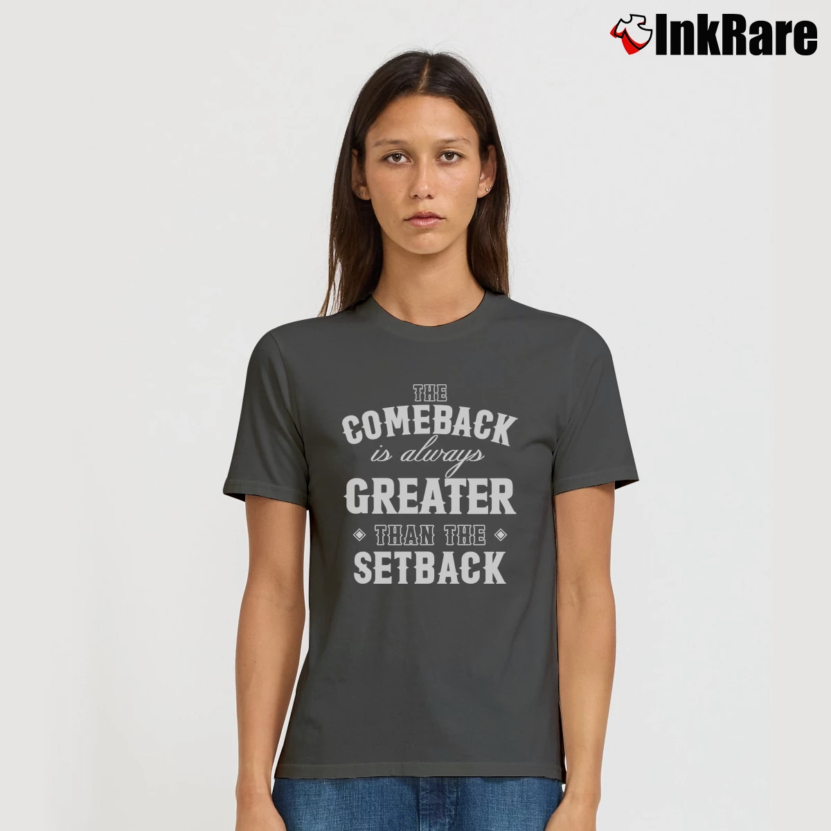 Women’s Mike Sorrentino The Comeback Graphic Signature T-Shirt in charcoal | Soft, Flattering Fit