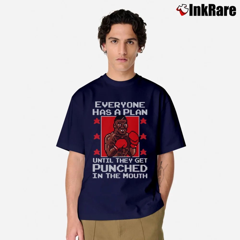 Men’s Mike Tyson Everyone Has A Plan Punch - out Classic T-Shirt in navy | Soft, Breathable Everyday Wear