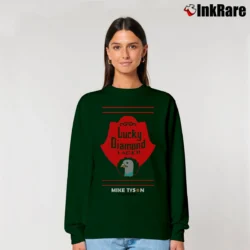 Women’s Mike Tyson Mysteries Lucky Lager Relaxed Sweatshirt in forest green | Soft, Laid-Back Vibe
