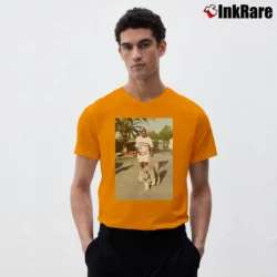 Men’s Mike Tyson Tiger Boxing Legend Graphic V-Neck Tee in orange | Sharp, Breathable, Everyday Staple
