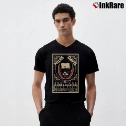 Men’s miles davis jazz legend trumpet icon music V-Neck Tee in black | Sharp, Breathable, Everyday Staple