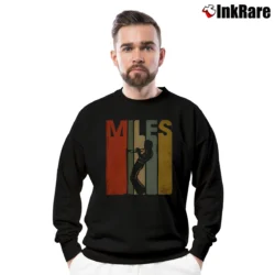 Men’s miles davis paint brush jazz art inspired Crewneck Sweatshirt in black | Cozy Fabric, Clean Style