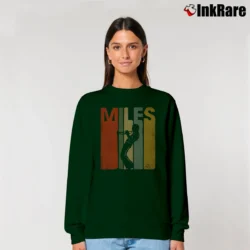 Women’s miles davis paint brush jazz art inspired Relaxed Sweatshirt in forest green | Soft, Laid-Back Vibe