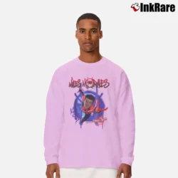 Men’s Miles Morales Spiderverse Splat Marvel Long-Sleeve Shirt in light pink | Sleek, Lightweight, Year-Round Wear