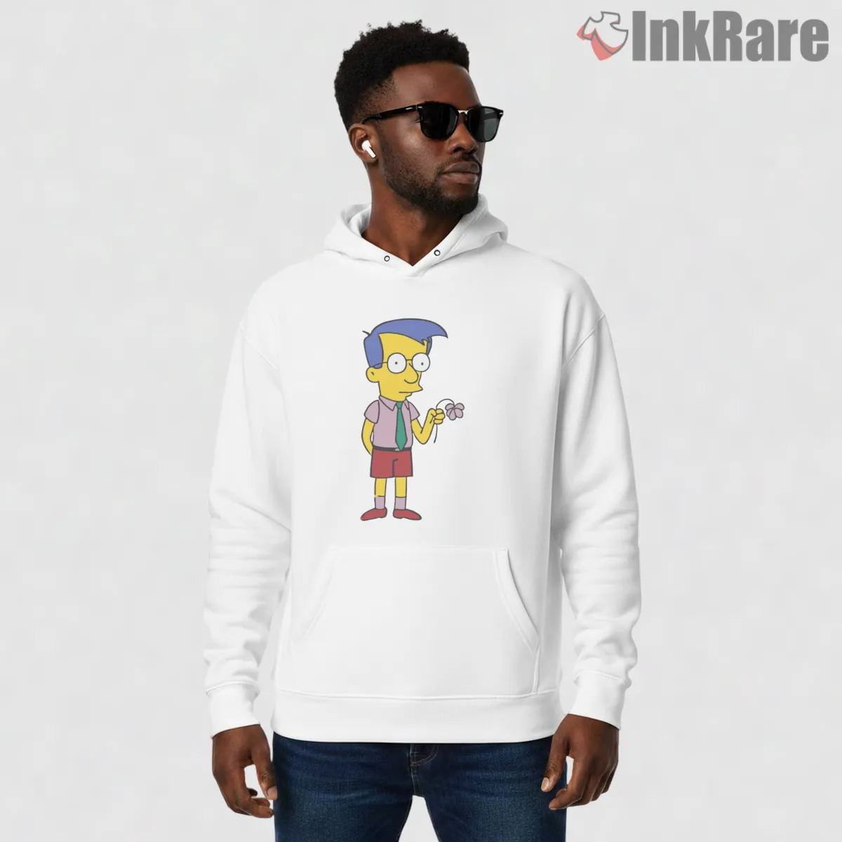 Milhouse The Dud Simple Character Cartoon Shirt on white hoodie for men graphic tee