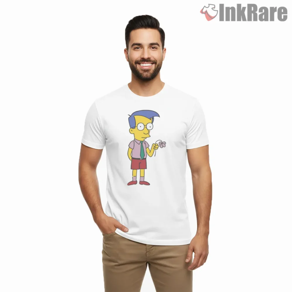 Milhouse The Dud Simple Character Cartoon Shirt on white short sleeve shirt for men graphic tee