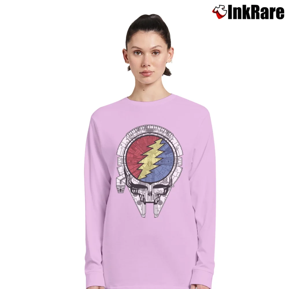 Women’s Millennium Falcon Grateful Dead Star Wars Long-Sleeve Top in light pink | Sleek, Versatile, All-Season