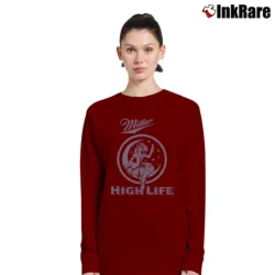 Women’s Miller High Life Beer Graphic Long-Sleeve Top in maroon | Sleek, Versatile, All-Season
