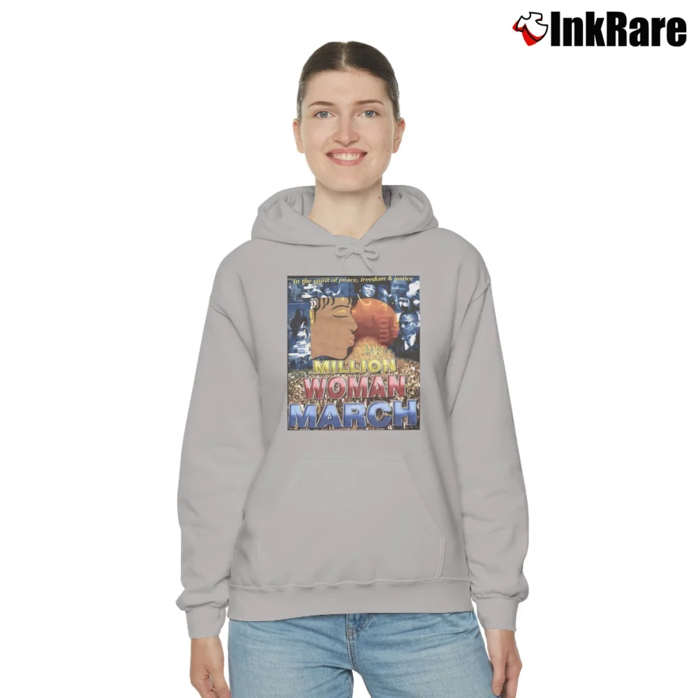 Women’s Million Woman March 90s Rap Cozy Hoodie in sport grey | Warm, Structured, Stylish