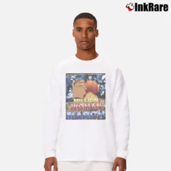 Men’s Million Woman March 90s Rap Long-Sleeve Shirt in white | Sleek, Lightweight, Year-Round Wear