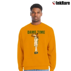Men’s Milwaukee Bucks Damian Lillard Dame Time Crewneck Sweatshirt in orange | Cozy Fabric, Clean Style