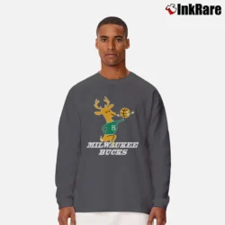 Men’s Milwaukee Bucks Hardwood Classics Long-Sleeve Shirt in charcoal | Sleek, Lightweight, Year-Round Wear