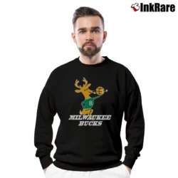 Men’s Milwaukee Bucks Hardwood Classics Crewneck Sweatshirt in black | Cozy Fabric, Clean Style